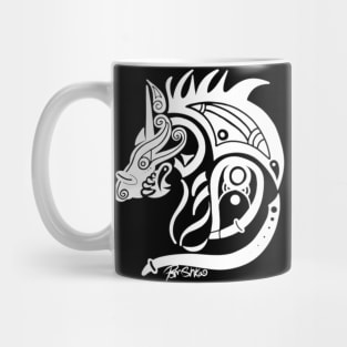 Fenrir Viking Norse Wolf (White) Mug